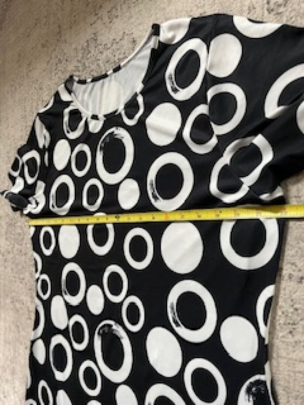 🧡3/15 Black and White Geometric Pattern T-Shirt Dress Women's XXL - Picture 6 of 8